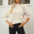thumbnail image 6 of RYDCOT Womens Sweaters Pullover Woman's Turtleneck Sweaters Tops Loose and Comfortable Long Sleeve Cable Knit Sweater Fall Winter Clothing or, 6 of 8