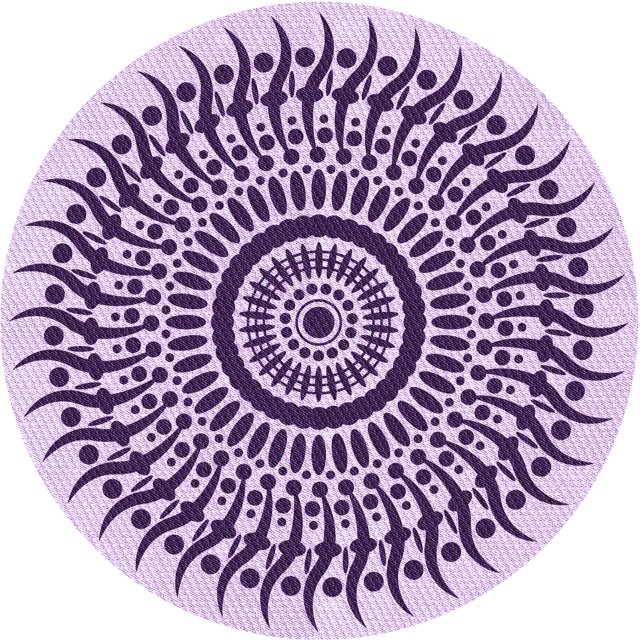 Ahgly Company Tapis d'Intérieur Lavables en Machine, Ronds, Transitionnels, Violet Vif, 8' Ronds