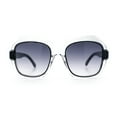 thumbnail image 3 of Womens Oversized Dimensional Thick Rectangle Retro Fashion Plastic Sunglasses [Clear Black - Smoke], 3 of 7