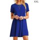 thumbnail image 1 of Vestido Mujer Verano Camiseta Larga Vestido De Manga Corta De Color Sólido, Azul, XXL Methold AP001906-20, 1 of 4