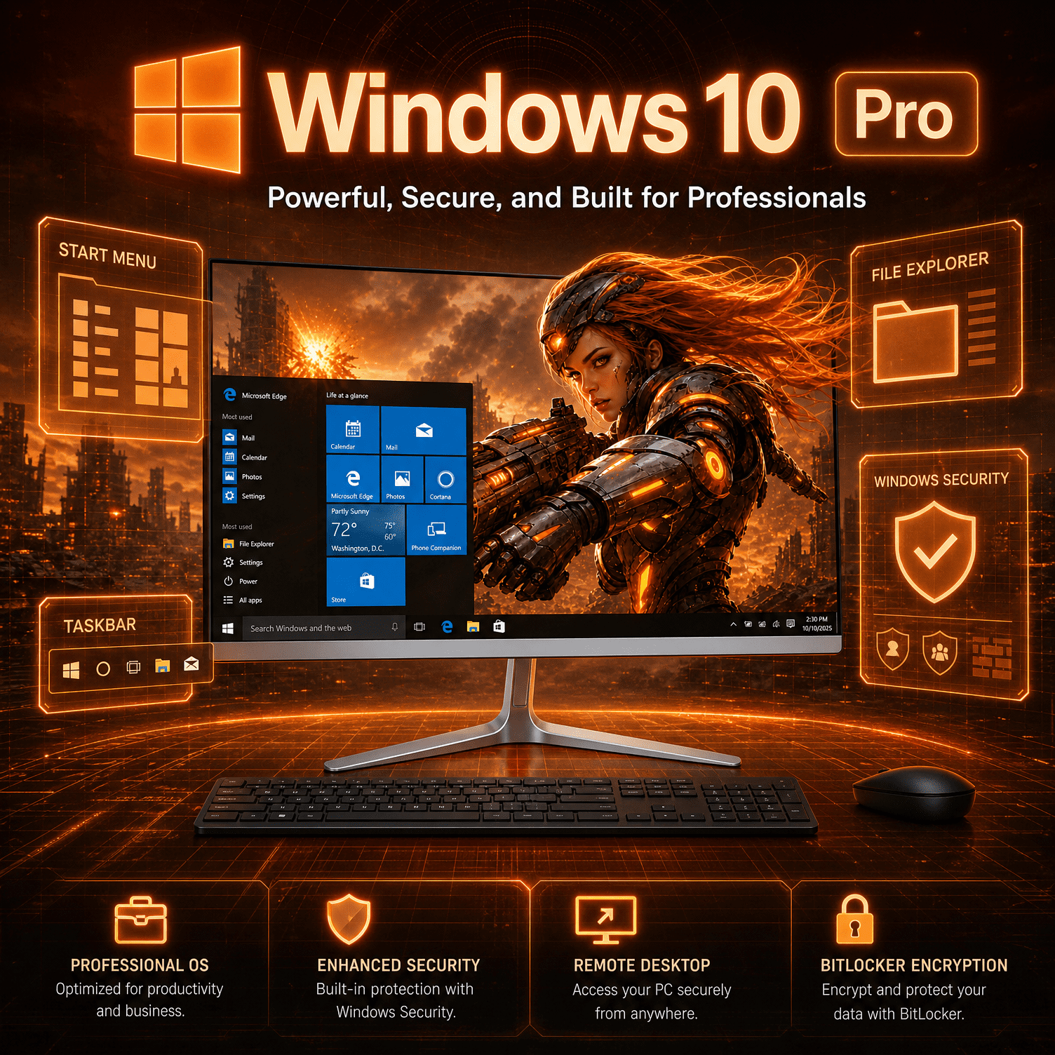 TOEMAAGIC 24-inch All-in-One Desktop Computer, Intel Core i5-6500, 16GB RAM, 512GB SSD, Windows 10, Wi-Fi, Bluetooth, Webcam, Includes Wired Keyboard and Mouse, White