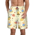 thumbnail image 1 of Sikiie Colorful Cartoon Snail Print Men's Beach Shorts, High Elastic Quick-drying Shorts - with Drawstring and Slip Pockets, Suitable for Beach, Sports, Vacation-Large, 1 of 6
