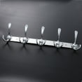 thumbnail image 4 of STRANDCHIC Stainless Steel Coat Hanger Hooks Silver Easy to Clean 5 Integrated Hooks 2Pcs, 4 of 10