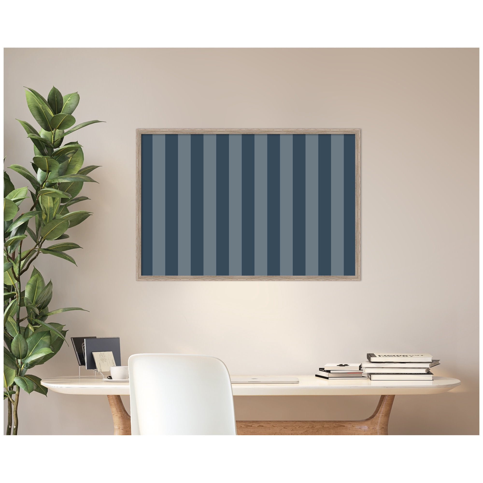 Kate and Laurel Framed Fabric Pinboard 37 x 25,  Printed Linen Rustic Farmhouse Bulletin Board for Use as a Vision Board or Wall Organization, Hardwood Wedge White Wash Frame