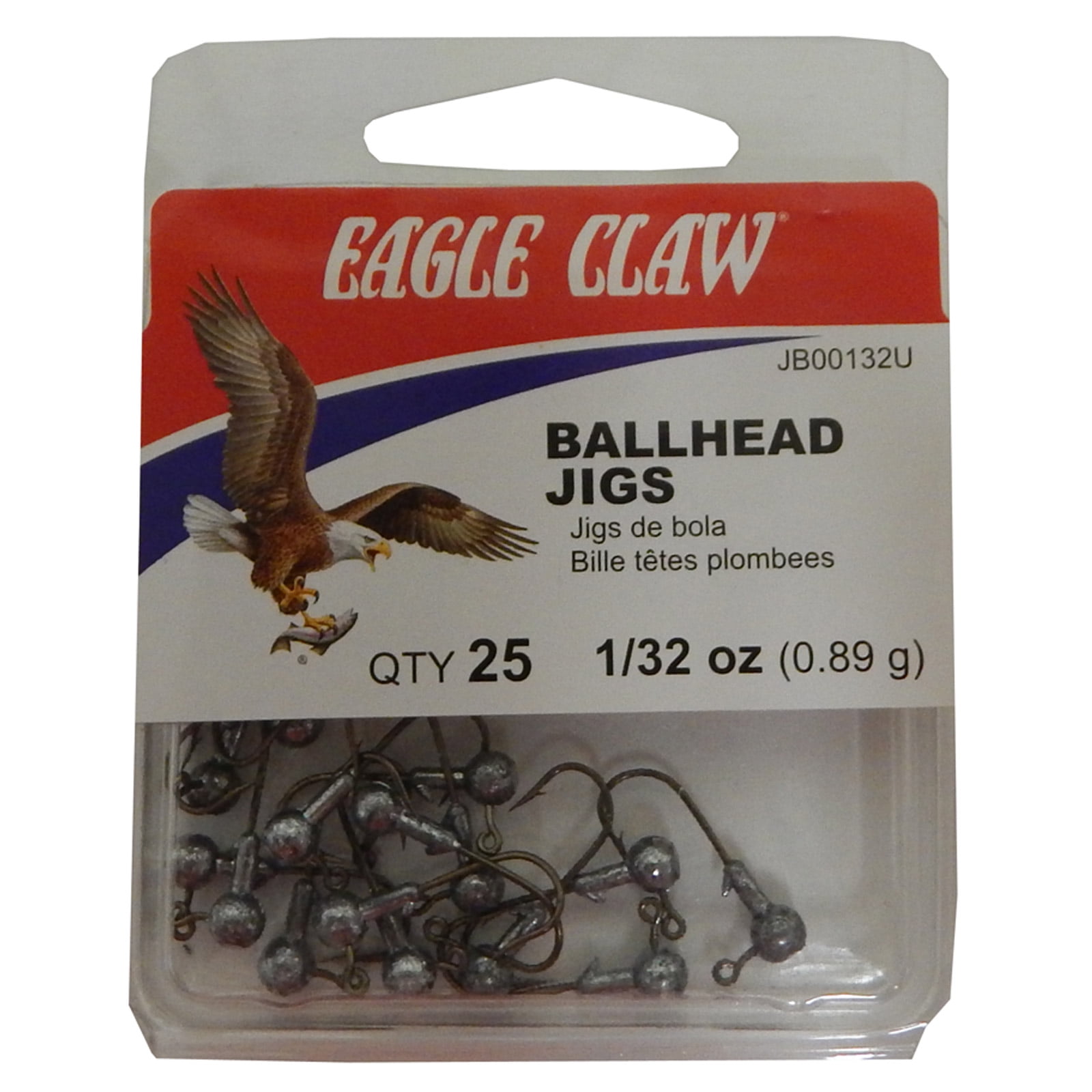 Eagle Claw Ballhead Jig Unpainted Size 1/32 Ounce Pack of 25, JB00132UH ...