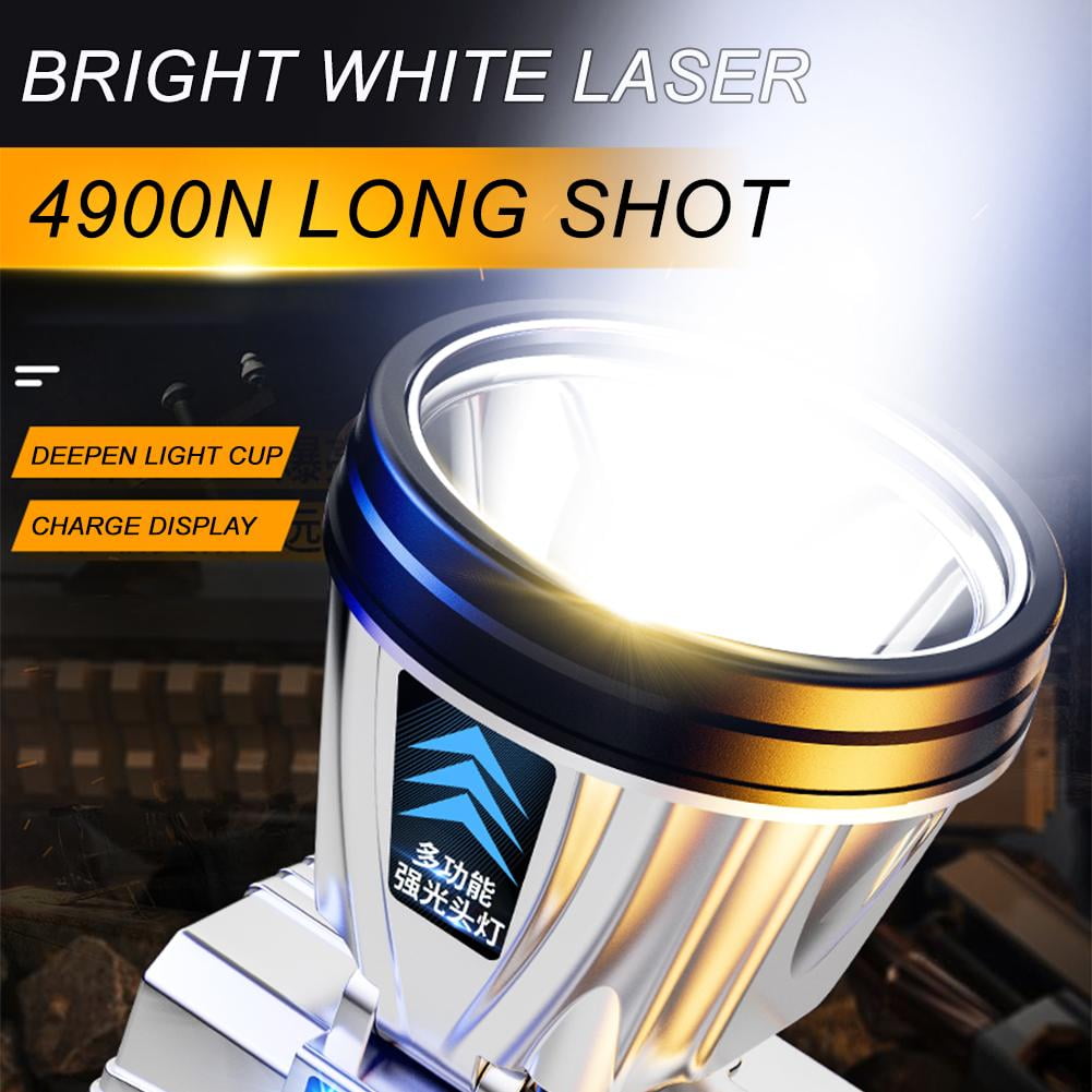 Super Bright Rechargeable LED Headlamp, Long-Range Spotlight with Waterproof Design for Outdoor Camping, Fishing, Running
