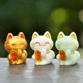 thumbnail image 2 of WORGEOUS 9Pcs Tiny Resin Wealth Cat Figurines Miniature Cat Shape Classic Design for Landscape Adorn, 2 of 8