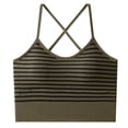thumbnail image 3 of Fancifize Women Yoga Sleeveless Tshirts Workout Scoop Neck Striped Racerback Cropped Tank Tops Casual Slim Camisole, 3 of 6
