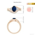 thumbnail image 5 of ANGARA Natural Oval 1.55 ct Blue Sapphire Bypass Bridal Set with Diamonds in 14K Rose Gold for Women (Size-8x6mm) | September Birthstone, Anniversary, Jewelry Gift for Women | Natural Sapphire Ring, 5 of 9