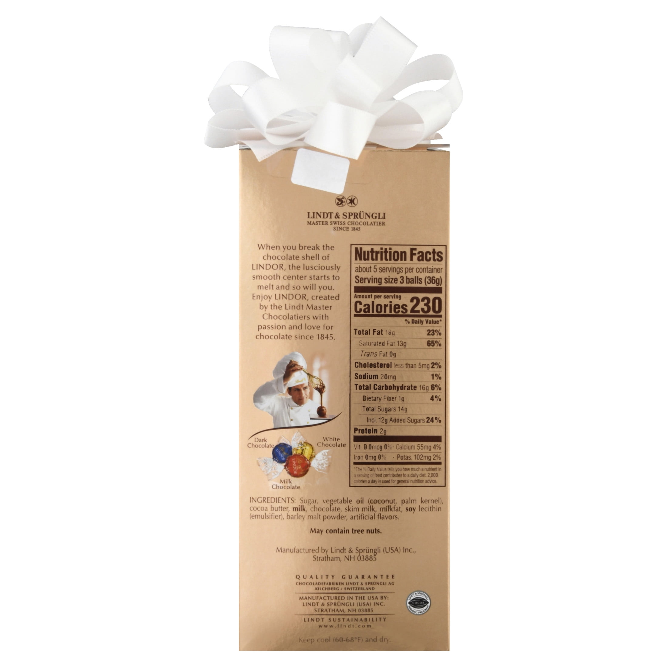 Lindt LINDOR Assorted Chocolate Christmas Candy Truffles Traditions Gift Box, 6.8 oz.