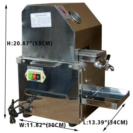 Sweet Home Electric INTBUYING 110v Desktop Electric Sugar Cane Ginger Sweet Sorghum Masticating Juicer Press Juicer with 304 Stainless Steel Rollers 134214 ()