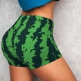 thumbnail image 4 of Lsque Green Stripes Of Watermelon Pattern High Waisted Biker Shorts for Women-Tummy Control Fitness Athletic Workout Running Yoga Gym Shorts,Moisture-Wicking-X-Large, 4 of 9
