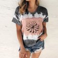thumbnail image 2 of Casual Mujer Verano Sexy Gradiente Estampado Regular Flor Mujer Manga corta Top Fridja ghk4707, 2 of 4
