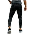 thumbnail image 3 of Ayfxijin Work Pants for Men，Men's Plaid Elastic Waistband Drawstring Tight Pants, 3 of 3