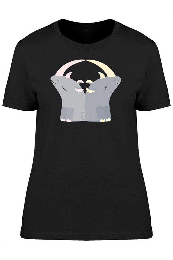 Loving Rhino Couple T-Shirt Women -Image by Shutterstock, Female 3X-Large