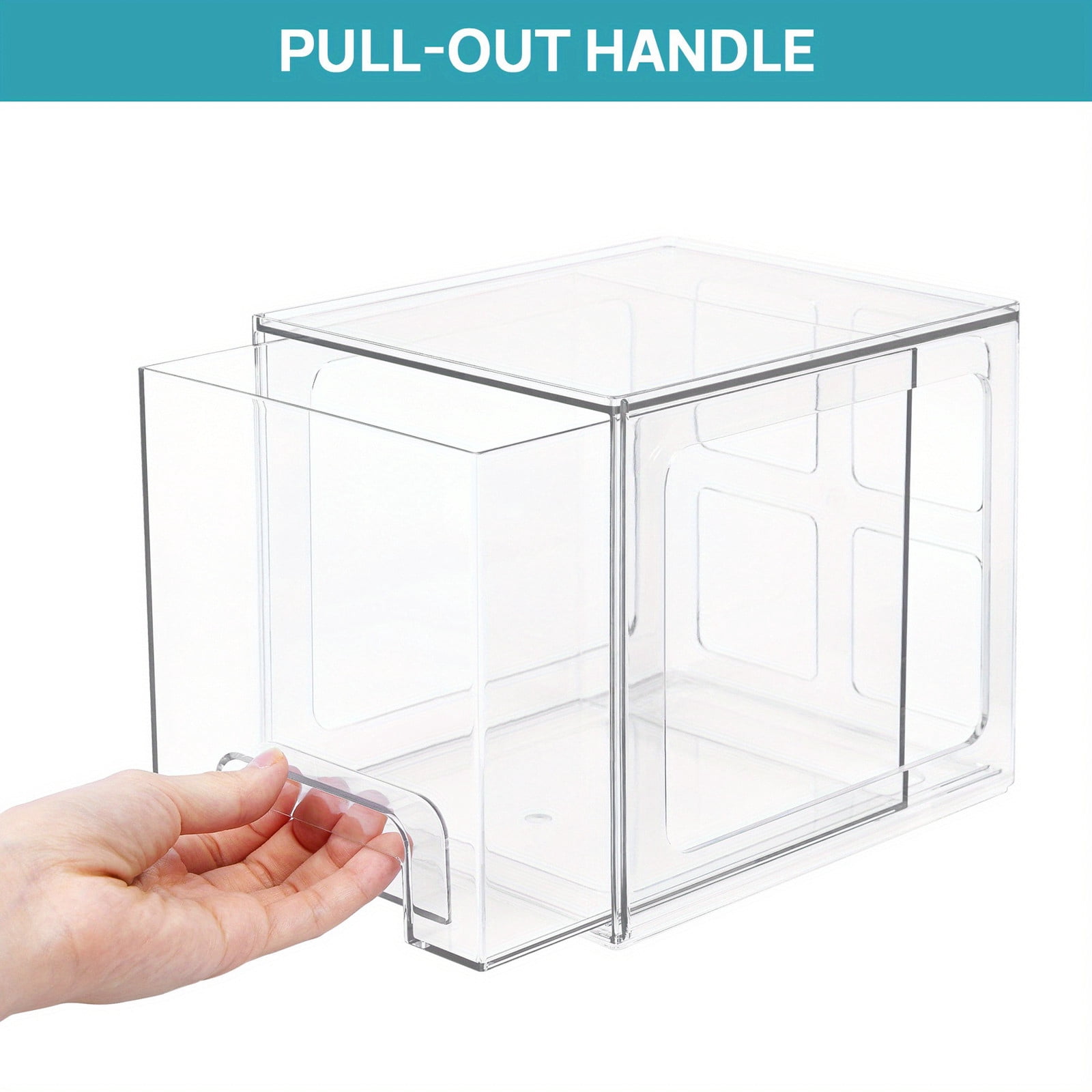 Clear Acrylic Stackable Drawer Organizer System for Efficient Cabinet and Countertop Storage