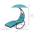 thumbnail image 3 of Outsunny Tanning Chair with Sunshade Roof Chaise Lounge Chair, Turquoise, 3 of 10