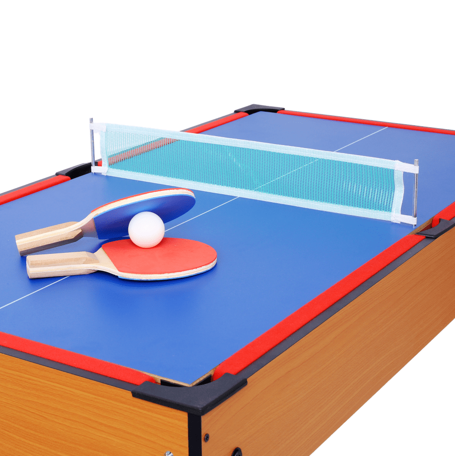 5-in-1 Multi-Game Table Billiards Ping Pong Foosball Hockey Basketball Brown