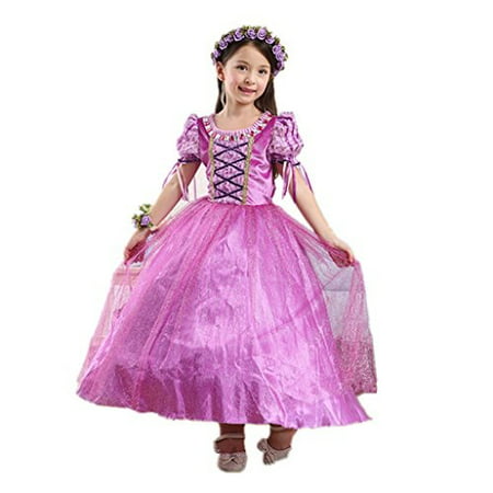 DreamHigh Girls Halloween Princess Rapunzel Costume Dress Size 7-8