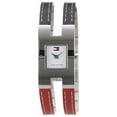 thumbnail image 1 of 1780068 Women's White Dial Twisted Leather &Steel Band Quartz Watch, 1 of 4