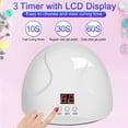 thumbnail image 3 of Caveen Nail Dryer, 48W UV LED Nail Lamp with Automatic Sensor, Portable UV Light for Gel Nail Polish, Quick-drying, 3 Timer Setting, 3 of 10