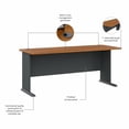 thumbnail image 4 of Carell Furniture 72" Transitional Engineered Wood Computer Desk in Cherry/Gray, 4 of 6
