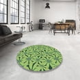 thumbnail image 4 of Ahgly Company Machine Washable Indoor Round Transitional Seaweed Green Area Rugs, 4' Round, 4 of 7