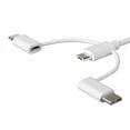 thumbnail image 3 of Monoprice MFi Certified USB to Micro USB + USB Type-C + Lightning 3 in 1 Charge & Sync Cable, 3ft White, 3 of 6