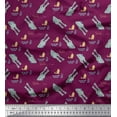 thumbnail image 1 of Soimoi Pink Crepe Silk Fabric Crocodile Face & Fish Ocean Print Sewing Fabric Yard 42 Inch Wide, 1 of 1