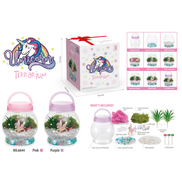 .com: Unicorns Gifts for Girls 4 5 6 7 8 9 10 Year Old, Make Your Own  Light-Up Unicorn Terrarium Kit for Kids Boys, Creativity Unicorns Arts  Crafts Painting Toys, Ideal Easter
