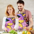 thumbnail image 5 of Purple Yellow Blue Butterfly Pattern Apron-Garden Aprons for Women with Pockets-Cotton Linen Waterproof Kitchen Cooking Gardening Aprons Adjustable for Kitchen,Cooking,BBQ and Salon 33x27 Inch, 5 of 7