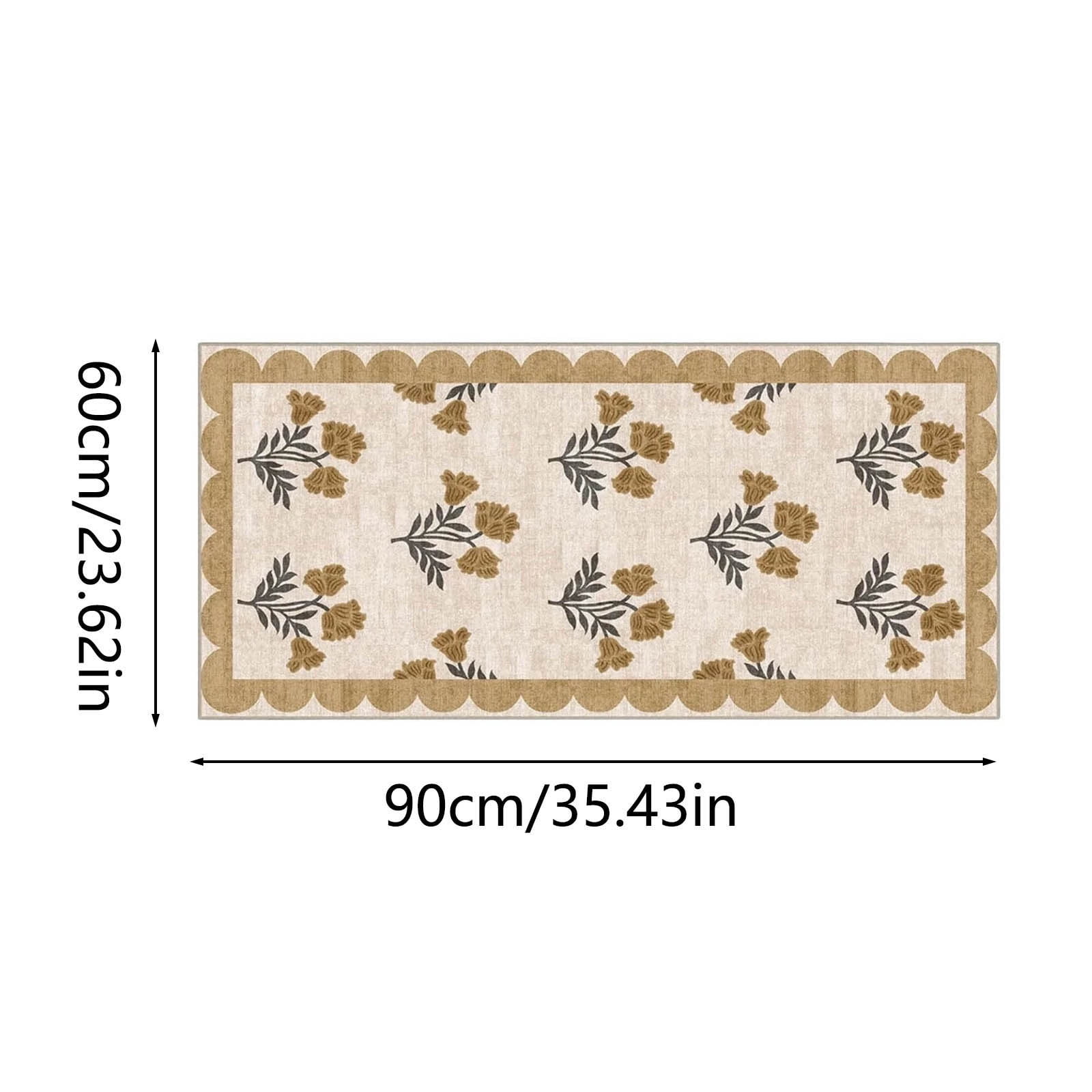 Coollooc Boho Floral Entrance Doormat, 24x36 Inch Washable Layered Outdoor Porch Rug, Vintage Farmhouse Throw Rugs for Living Room Bedroom Entryway Kitchen Office Porch Decor(S)