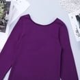 thumbnail image 5 of YONGHS Kids Girls Ballet Dance Dress Long Sleeve Gymnastic Leotard with Chiffon Wrap Skirt Ballerina Costume Dark Purple 7-8, 5 of 7