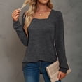 thumbnail image 2 of GuangCheng Tops for Women Kintted Loose Fit Long Sleeve Shirts Square Neck Casual Warm Tops, 2 of 6