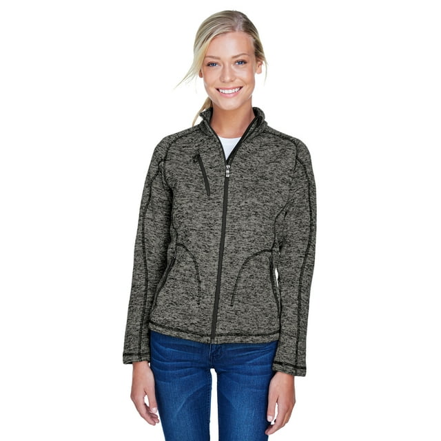 The Ash City - North End Ladies' Peak Sweater Fleece Jacket - HTHR CHRCL 745 - S