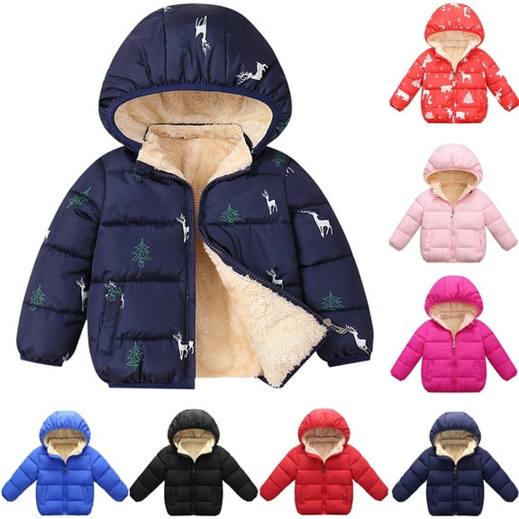 Actoyo Kids Boys Girls Padded Detachable Hooded Mock Puffer Jacket Winter Coat Children Outerwear