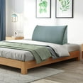 thumbnail image 4 of WOWMAX Large Reading Bed Wedge Pillow , Triangular Upholstered Headboard, Backrest Back Support for Sitting Up in Bed With Removable Velvet Grey Cover, Full, 4 of 7