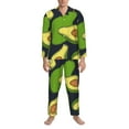thumbnail image 4 of Bingfone Men'S Pajama Set 2 Piece Loungewear Pjs, Long Sleeve With Pajama Pants-Fresh Avocado, 4 of 9