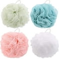 thumbnail image 1 of 4 Pack Bath Loofahs Body Puffs for Shower, 60g/pcs Shower Sponges Sponges Exfoliating（color random）, 1 of 2