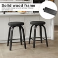 thumbnail image 3 of CQSXDA Backless Swivel Bar Stools Set of 2, Comfortable Fabric Upholstered 26 Inch Height Stools Ideal for Restaurants and Homes, 3 of 9