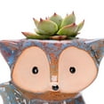 thumbnail image 3 of golytefs Fox Ceramic Succulent Pot Bonsai Container Resin with Drain Hole for Home Office, 3 of 9
