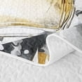thumbnail image 5 of Castle Fairy Watercolor Abstract Flowers Print Quilt Full,Perfume Floral Pattern Full Bedspread Sets,Gold White, 5 of 7