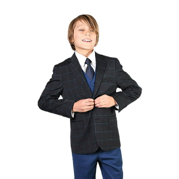 B-107 Cobalt 3Pc Compose Suit With Vest By Alberto Nardoni Brand Designer