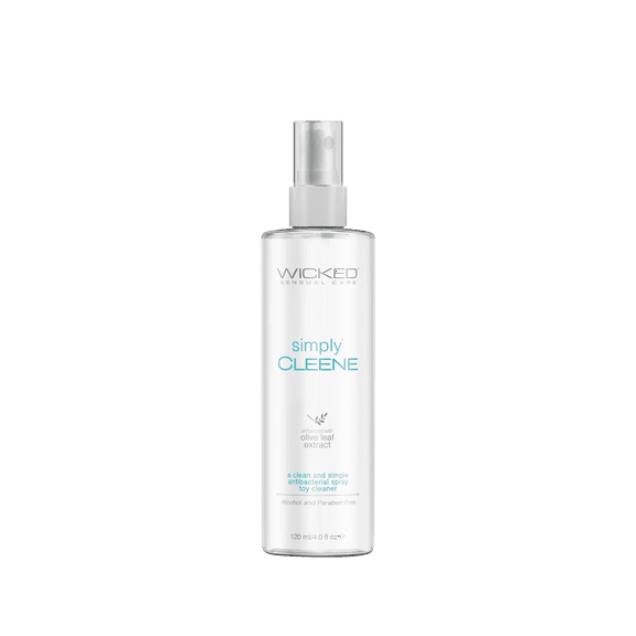 Wicked Simply Cleene Adult Intimate Toy Cleaner, Enhanced with Olive Leaf, Tea Tree, Lavender, Peppermint, and Rosemary Oil, 4 fl oz