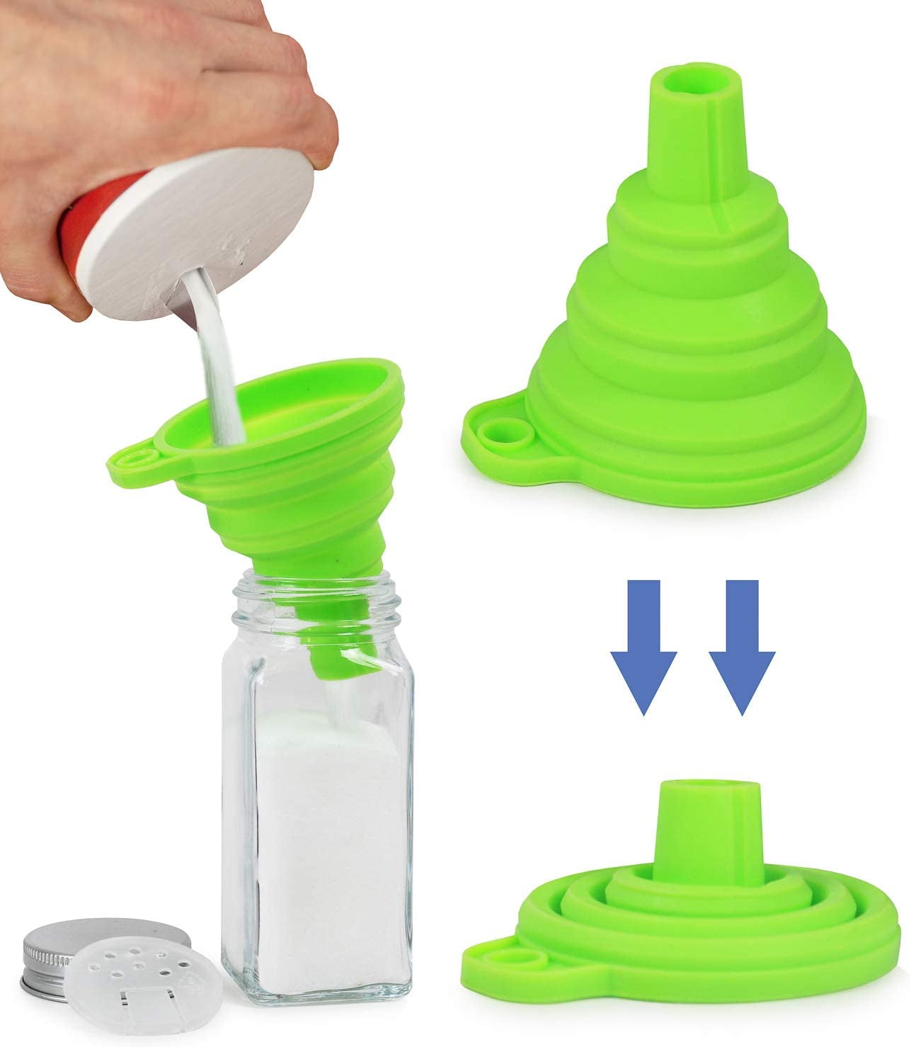 Kitchen Utensils Round Glass Spice Bottle Household Sprinkler Bottle Swivel Opening Closing Spice Set, Size: 4.50*4.40*9.50