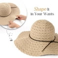 thumbnail image 3 of Women's Sun Hat Wide Brim Foldable Cotton Summer Beach Hat/Khaki, 3 of 7