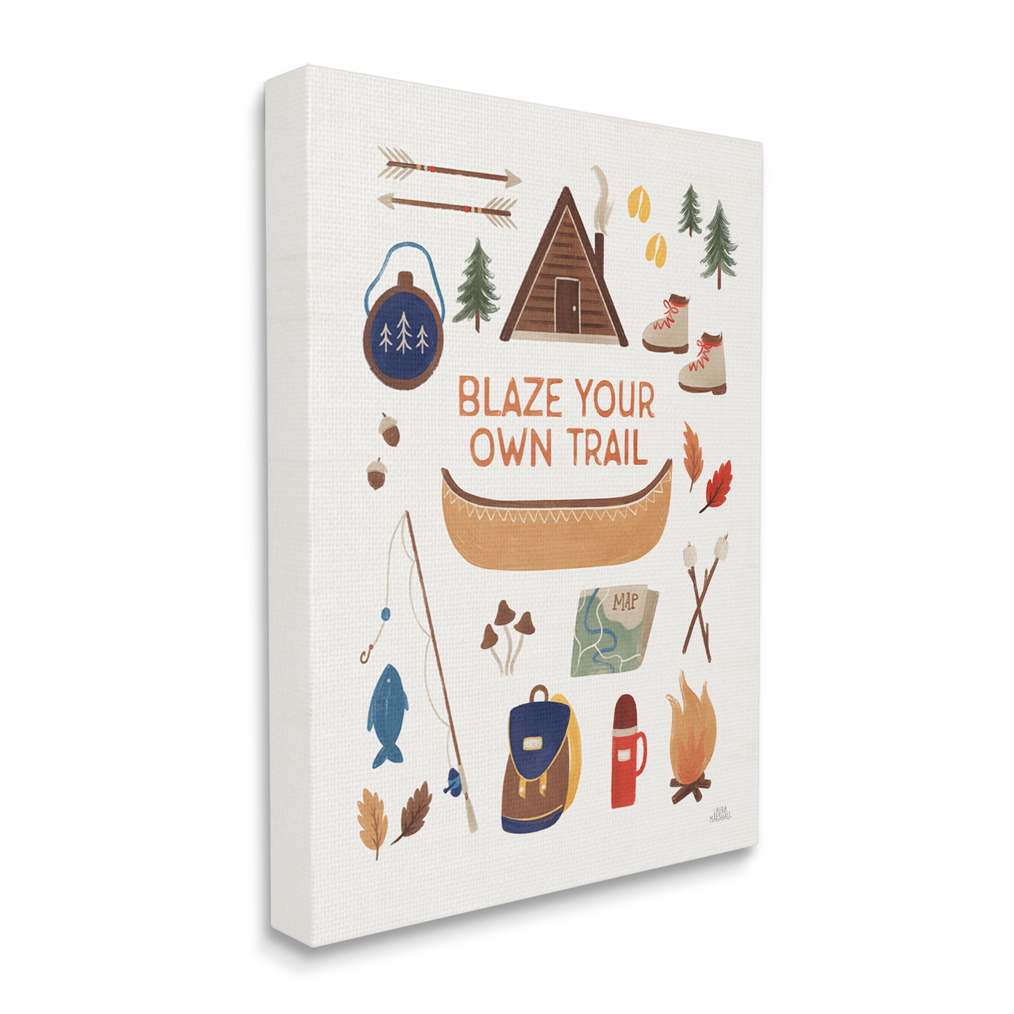 Stupell Industries Blaze Your Own Trail Phrase Typography Painting Gallery Wrapped Canvas Print Wall Art, 36 x 48