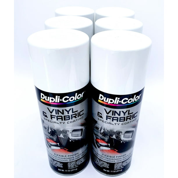 Duplicolor HVP105 6 Pack Vinyl & Fabric Spray Paint White 11 oz