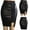 Black, variant on Babysbule Women Skirts Women Ladies High Waist And Knee Skirt Bandage Split Hip Leather Skirt
