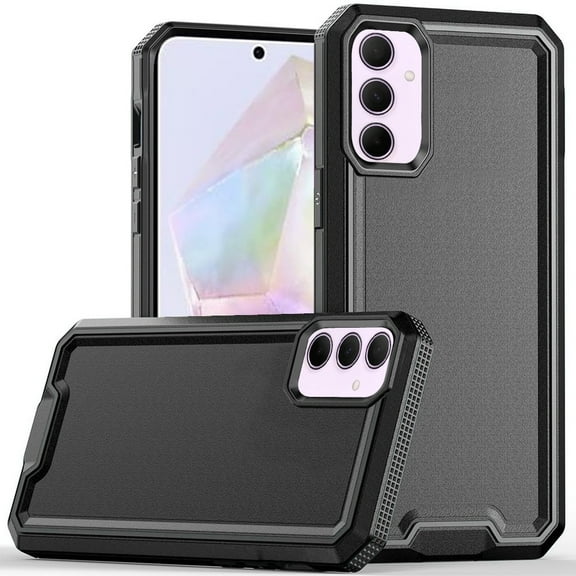 For Samsung Galaxy A36 Tough Modern Fused Hybrid Armor Hard PC TPU Rubber Shockproof Drop Protection Impact Cover, XPM Phone Case [Black]